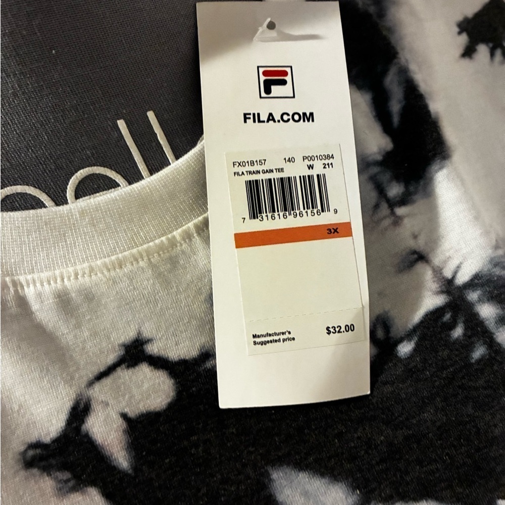💰Fila Train Gain Tee Shirt Plus Size 3XL Soft Lightweight Activewear Top Tye Dye - Picture 4 of 6